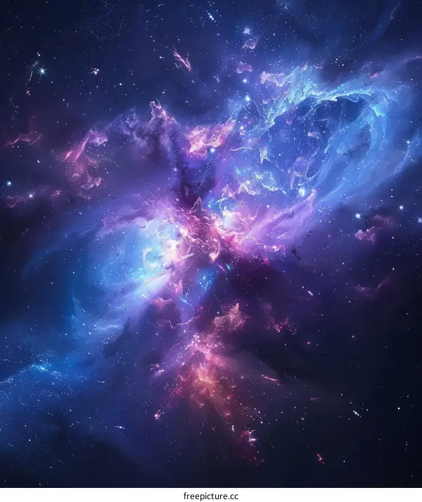 Interstellar Space with Nebula and Stars