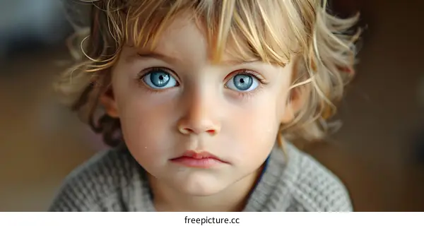Portrait of a young boy with blue eyes