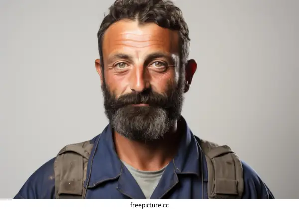 Construction Worker with Backpack