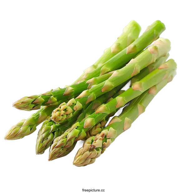 [Transparent Background PNG]Fresh Asparagus on White Background