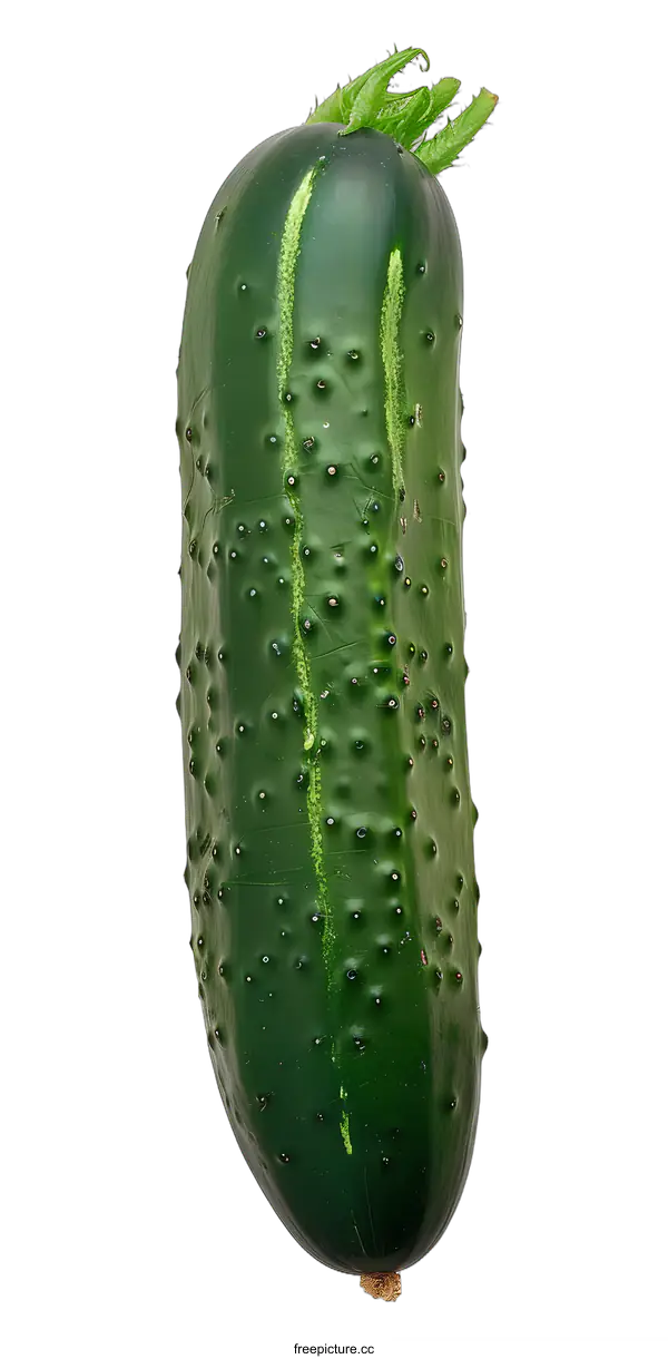[Transparent Background PNG]Green Cucumber with Spikes on White Background