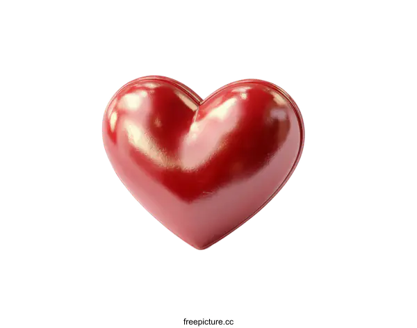 [Transparent Background PNG]3D Red Heart Illustration