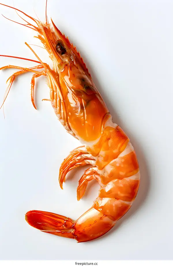 Fresh Prawn on White Background