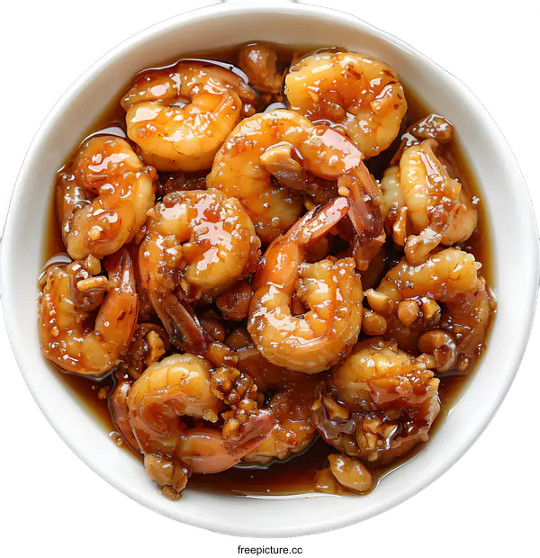 [Transparent Background PNG]Honey Garlic Shrimp