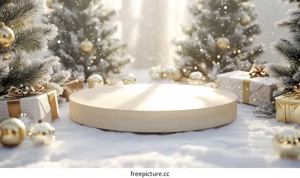 Christmas Winter Scene Display Podium