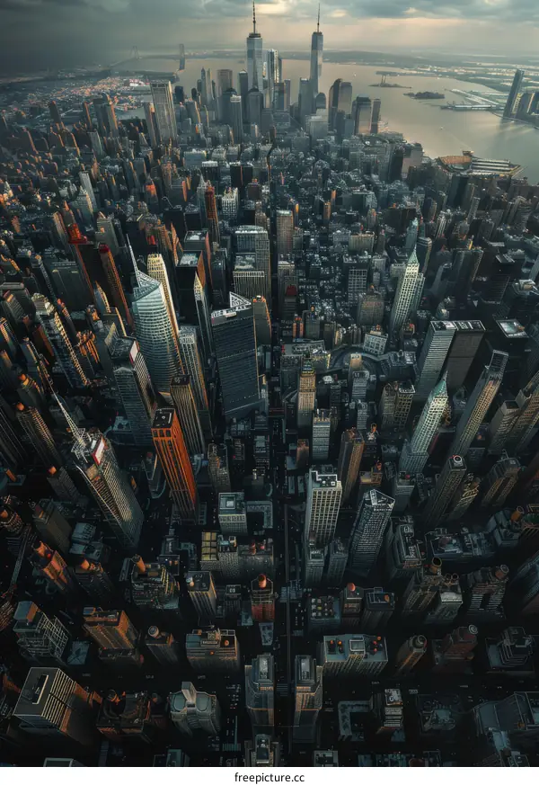 Aerial View of New York City Skyline