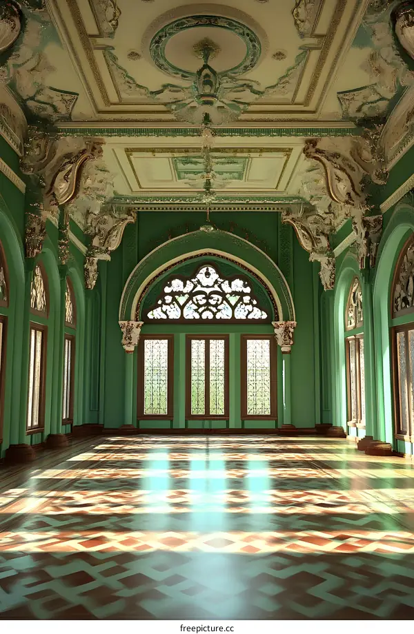 Green and Gold Palace Interior