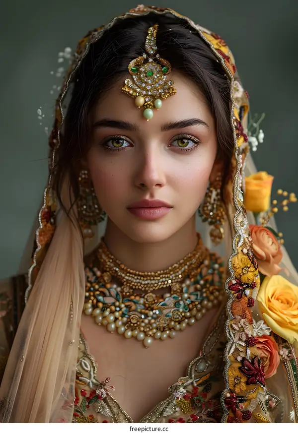 Portrait of a beautiful Indian bride