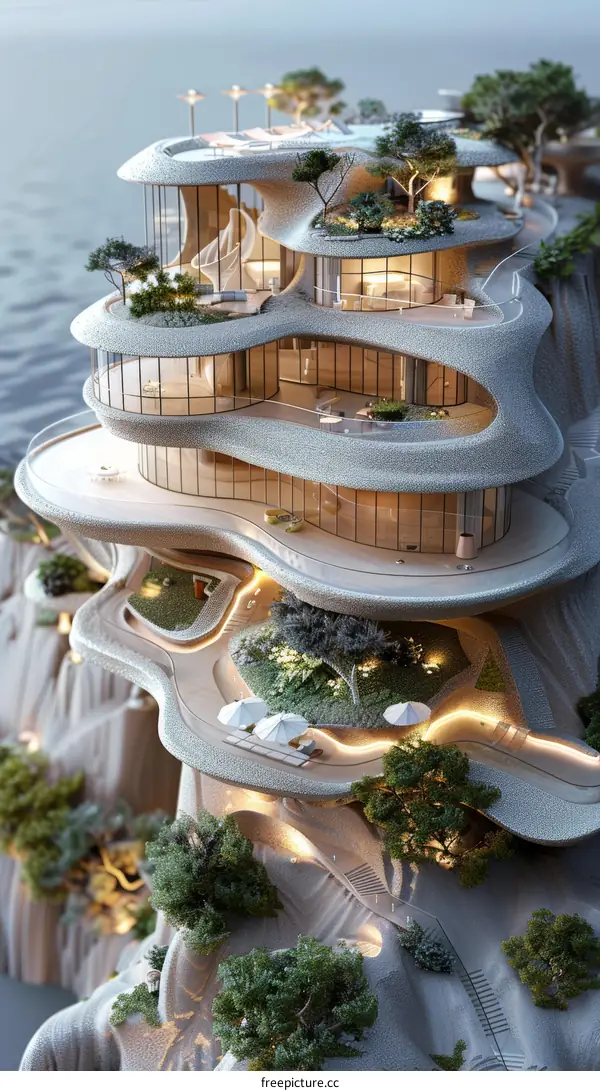 Luxury Seaside Cliffside Mansion Architectural Design