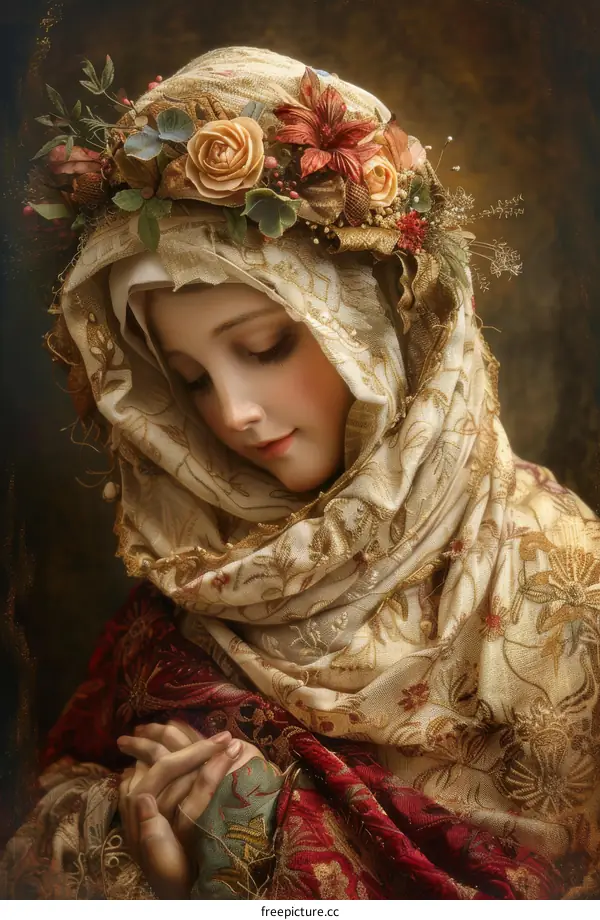 A girl with a headdress