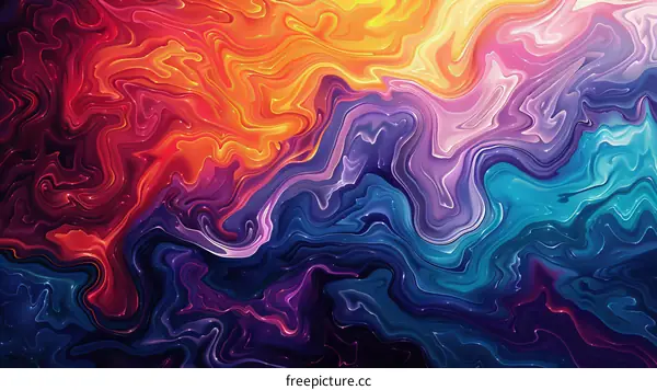 Wavy psychedelic trippy abstract painting