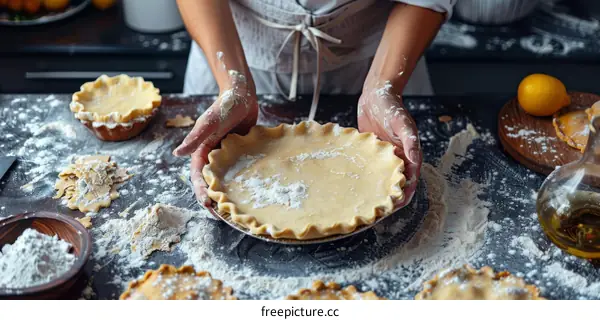 woman making pie crust from scratch