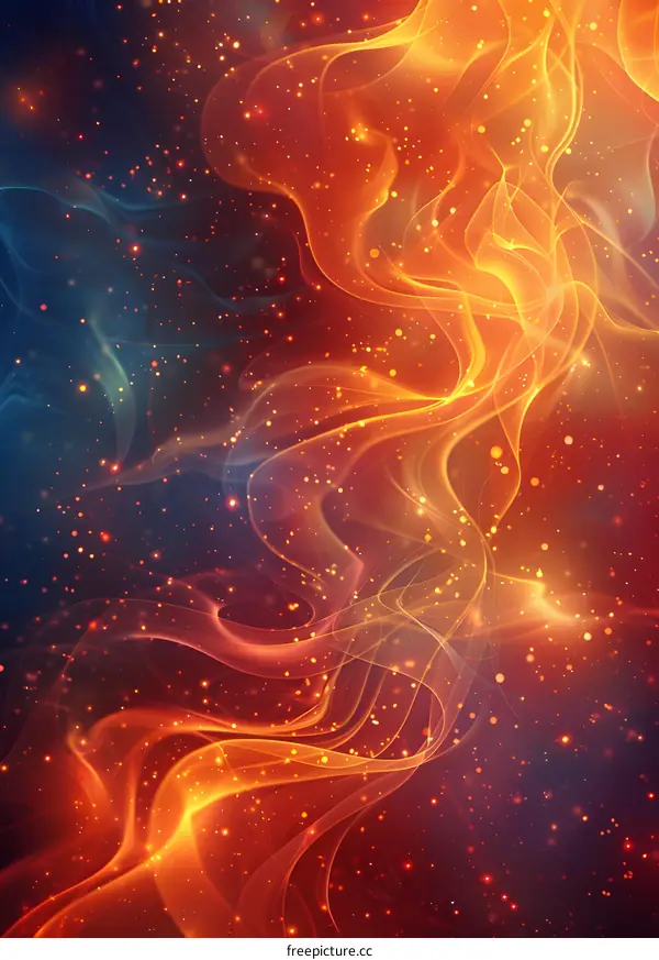 Abstract Wavy Fire and Ice Background