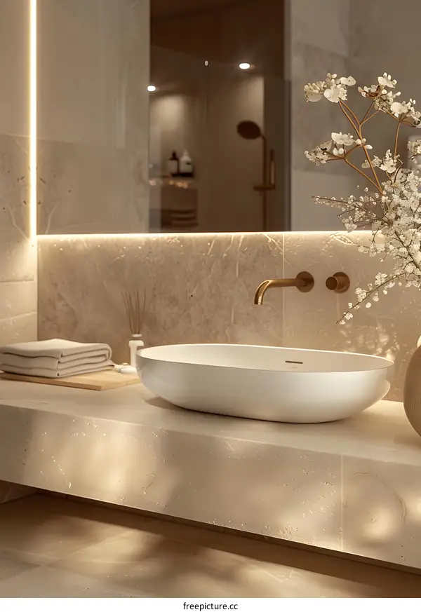 Modern Bathroom Cabinet Design Rendering