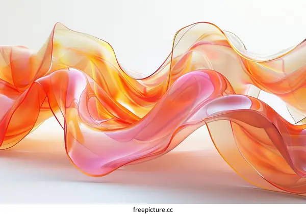 Colorful 3D rendering of a wave