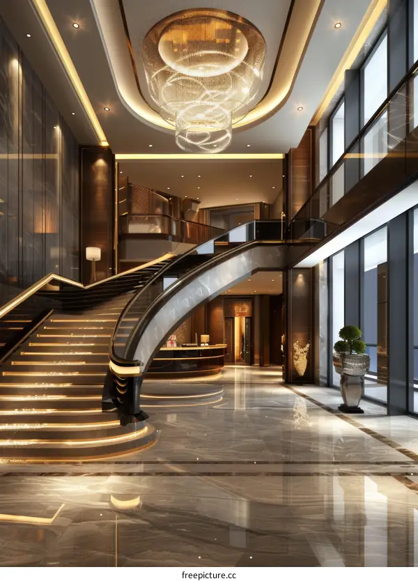 Luxury Hotel Lobby Design Illustration