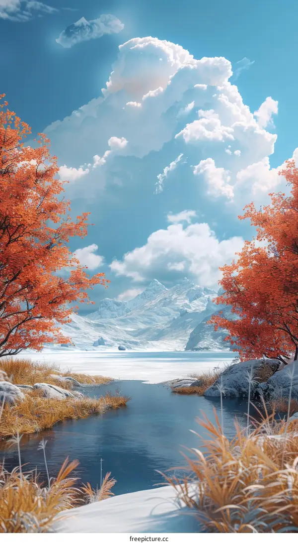 Stunning Glacier and Lake Landscape