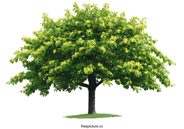[Transparent Background PNG]Beautiful Spring Tree with Lush Leaves and Flowers