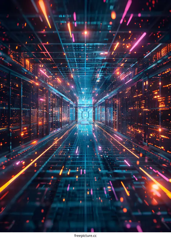 Neon Server Room