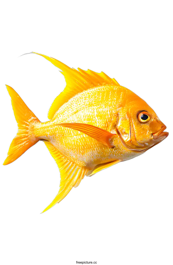 [Transparent Background PNG]Golden Fish on White Background