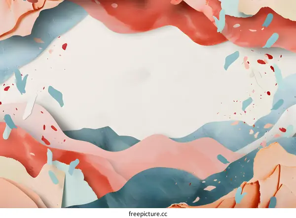 Abstract Background with Colorful Paper Cutout Mountains