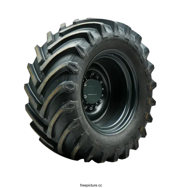 [Transparent Background PNG]Large Agricultural Tractor Tire Isolated on White Background