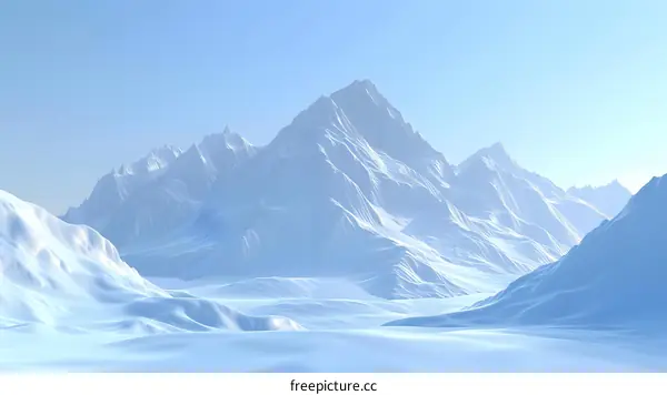 Snowy Mountains Landscape Illustration