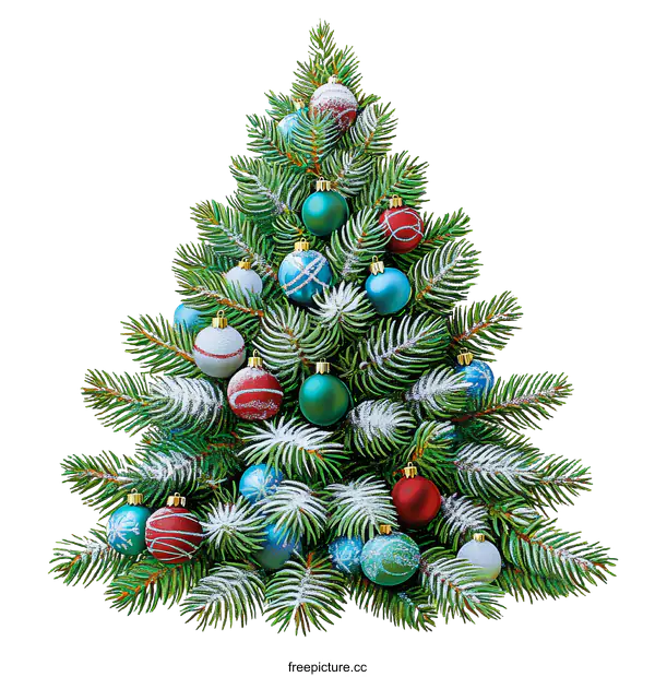 [Transparent Background PNG]Christmas Tree with Ornaments Illustration