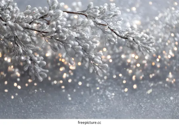 Winter Silver Branches Festive Background