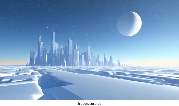 Futuristic City on a Frozen Planet