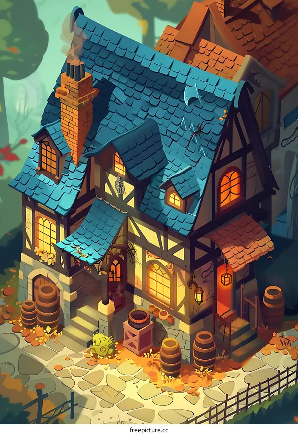 Medieval Style House Illustration