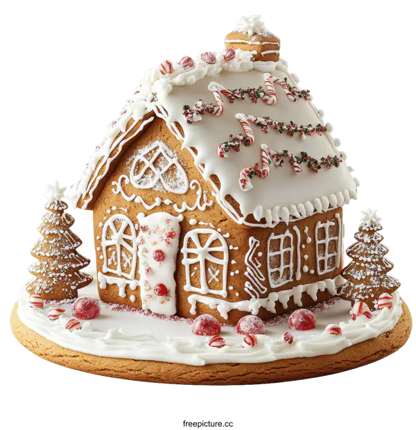 [Transparent Background PNG]Delicious Gingerbread House Christmas Decoration