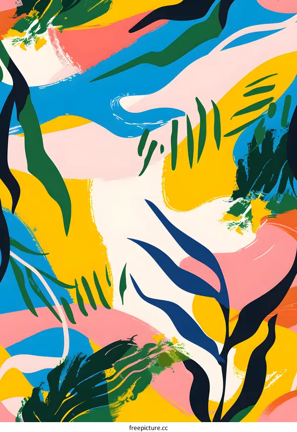 Abstract Tropical Pattern With Vibrant Colors