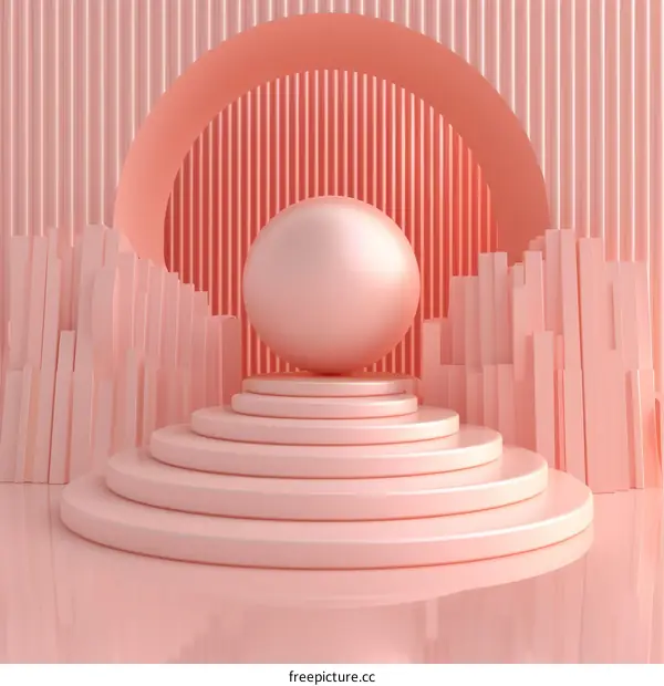 Abstract Pink Geometric Display Stage