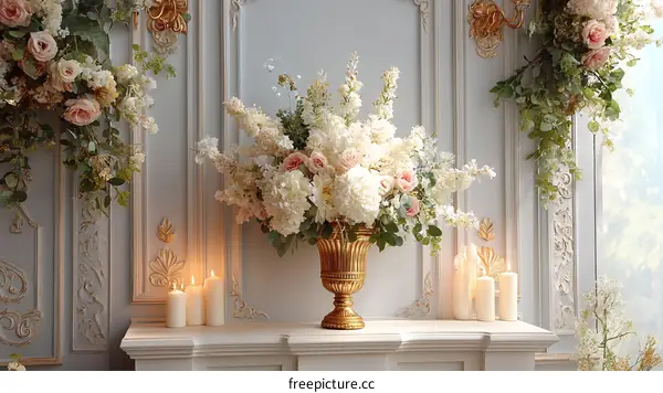 Elegant Floral Arrangement in a Classic Interior Setting