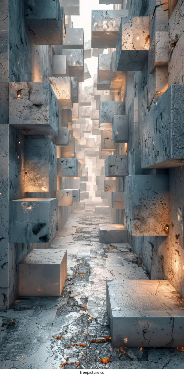 Abstract Futuristic Concrete Corridor