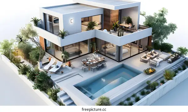 Modern house with swimming pool