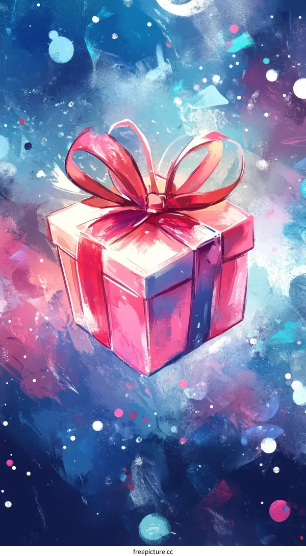 Gift Box in the Space Illustration