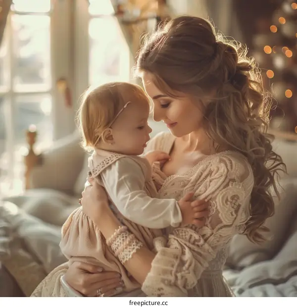 Mother and Daughter Warm Moments