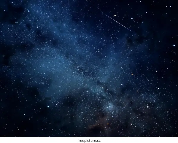 Cosmic Night Sky with Stars and Meteor