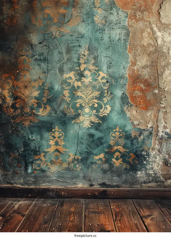 green and brown grunge texture background with a pattern in the middle