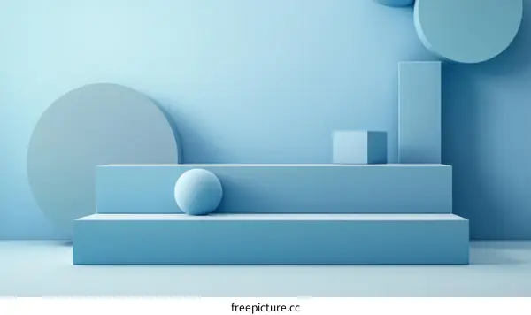Abstract Geometric Light Blue Display Platform
