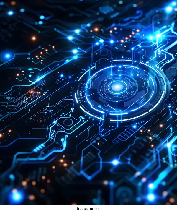 Abstract Futuristic Technology Circuit Board Background