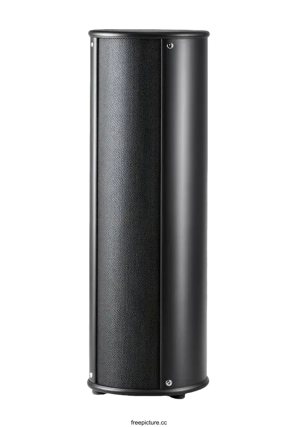 [Transparent Background PNG]Modern Cylinder Shaped Black Speaker