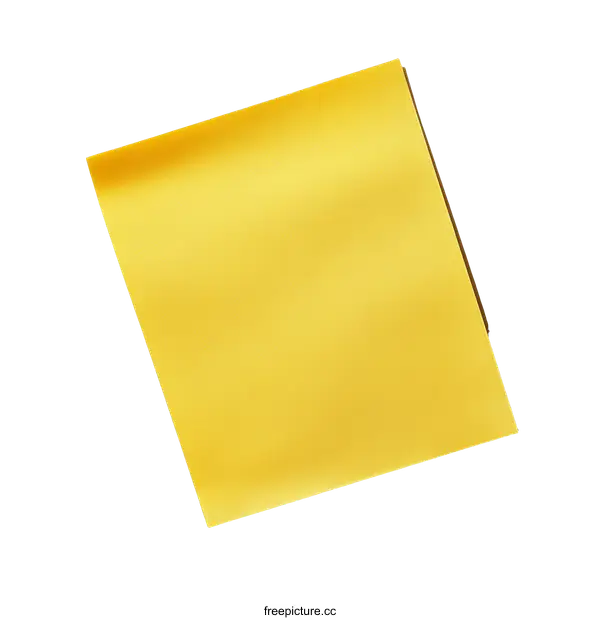 [Transparent Background PNG]Blank Yellow Sticky Note on White Background