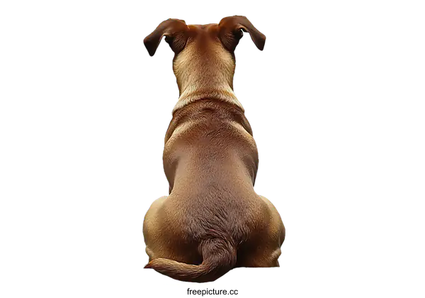 [Transparent Background PNG]Dog Sitting Back View Isolated