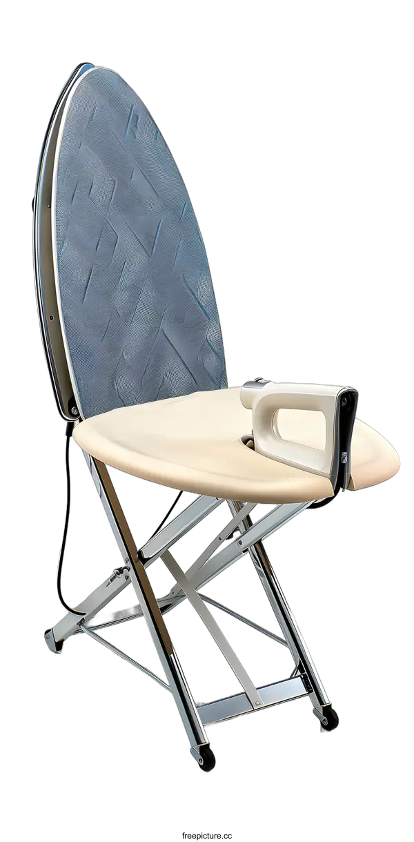 [Transparent Background PNG]Folding Ironing Board with Iron on Top