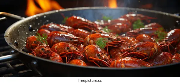 A delicious plate of crayfish grilled to perfection