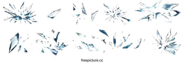 [Transparent Background PNG]Shattered Glass Illustration Set