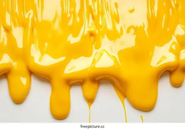 Abstract Dripping Yellow Paint Texture